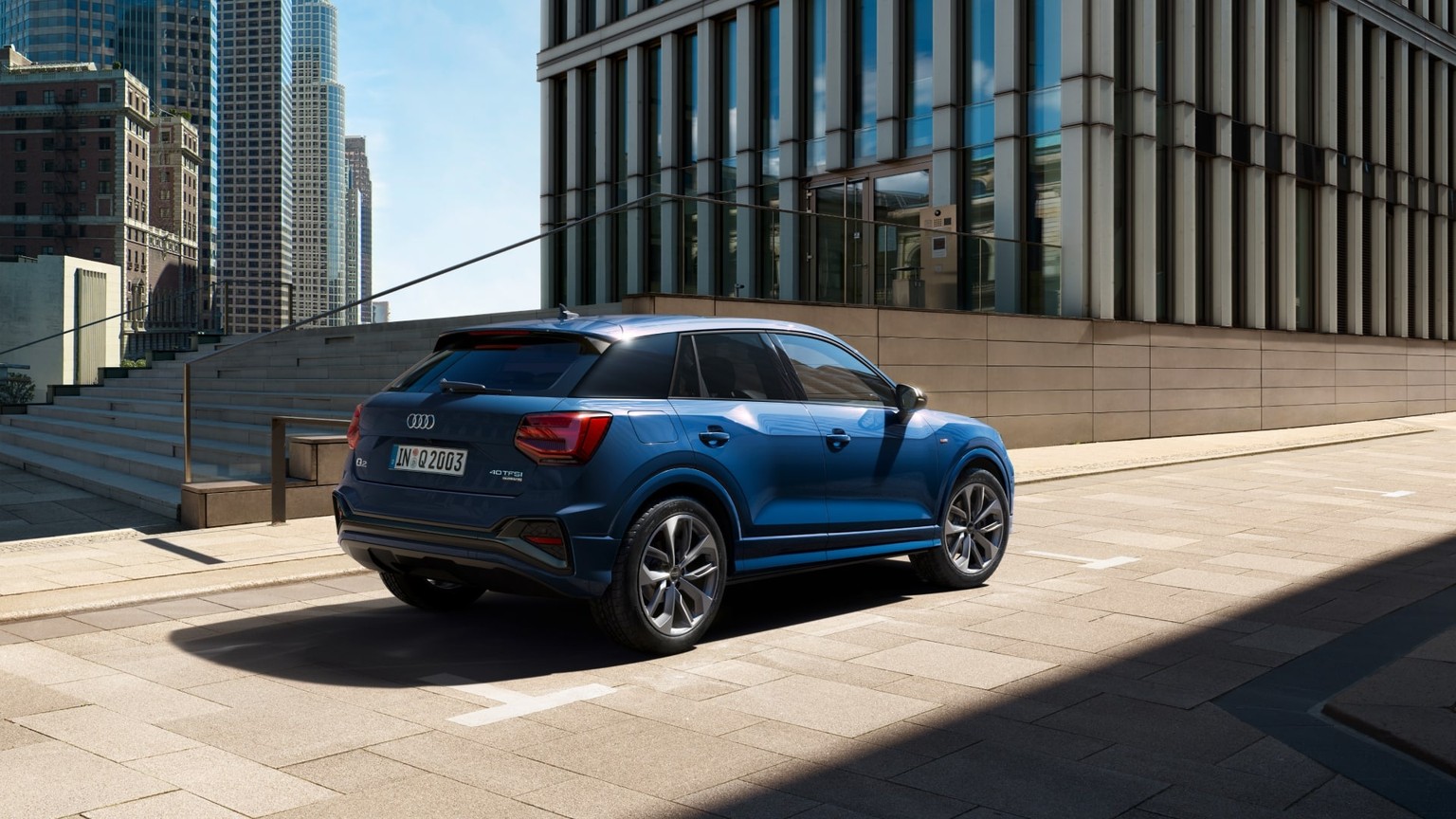 Rear-side view of the Audi Q2